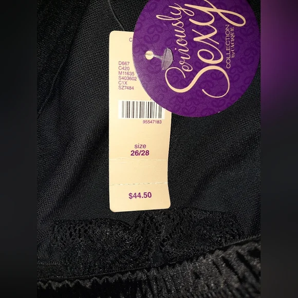 Cacique Black Chemise with Lace Trim - Picture 2 of 11